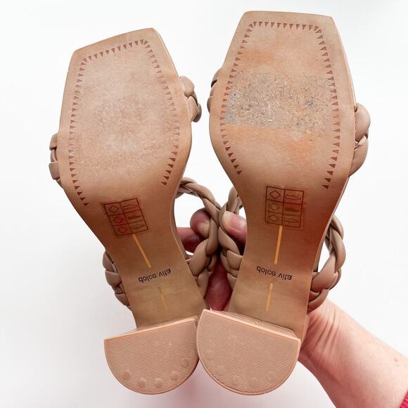 Evereve Dolce Vita Paily Cafe Brown Sandal 6 Block Heel Braided Spring Summer - Picture 8 of 8